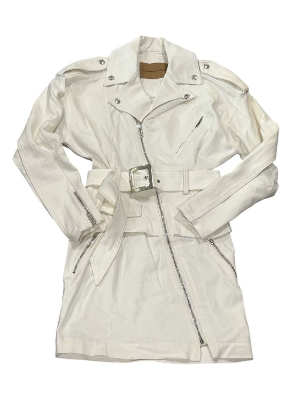 Alexandre Vauthier Denim Mini Dress in White